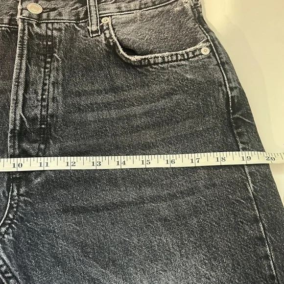 Zara Women Denim Collection Black Distressed High Rise Straight Leg Woman's Sz 6 - Picture 9 of 12